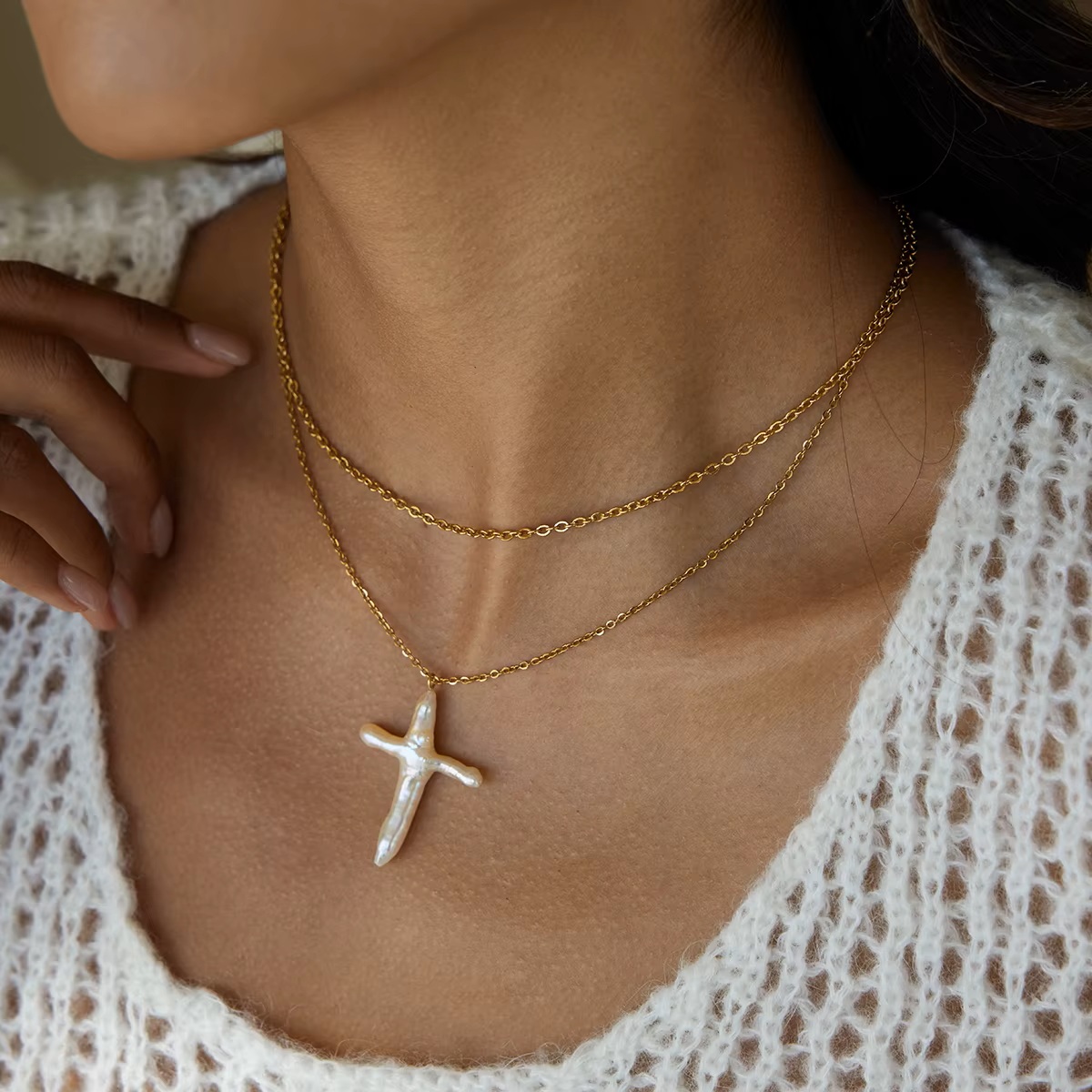 Pearl Cross náhrdelník